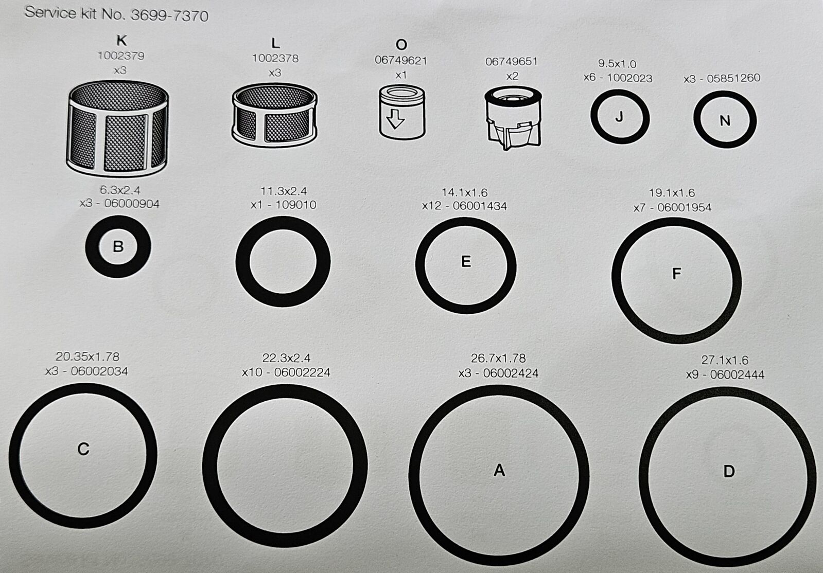 Mattson O'Ring Kit TMV5193